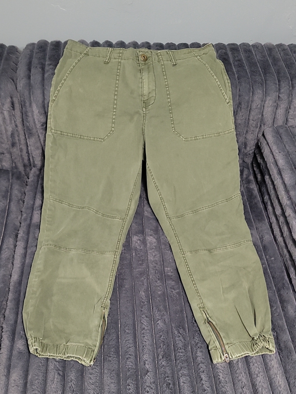pistola Olive Cargo Utility Pants with Zip Ankles